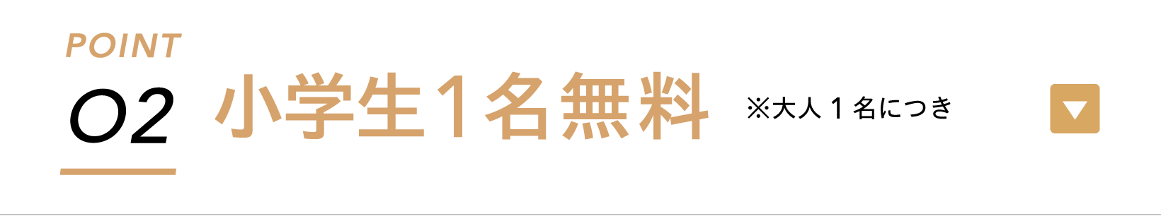 ポイント2：小学生1名無料